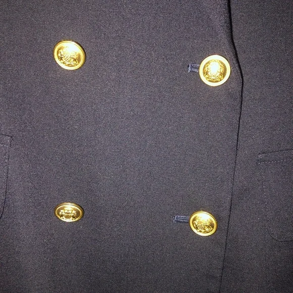 Lauren Ralph Lauren Double-Breasted Navy Blazer With Lauren Crest - Picture 5 of 11